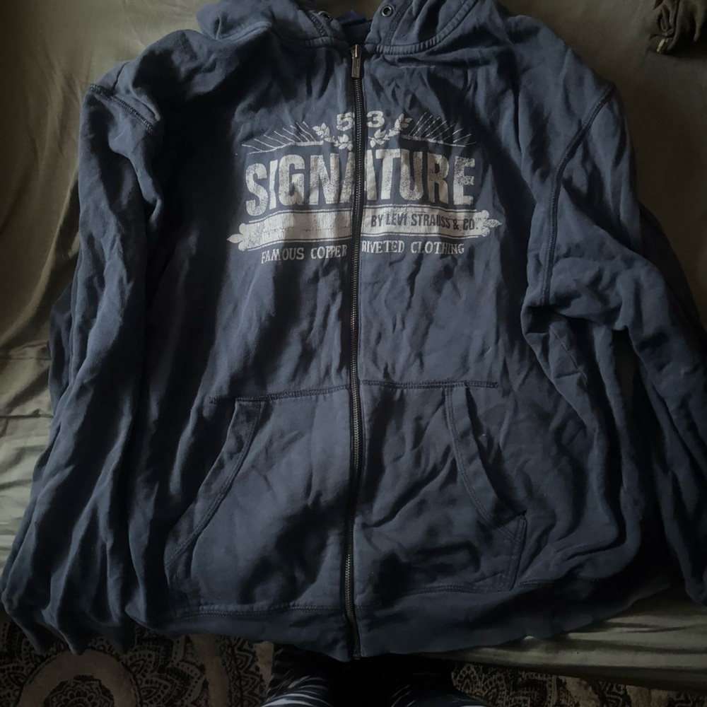 Levi's Navy zip up Signature Hoodie